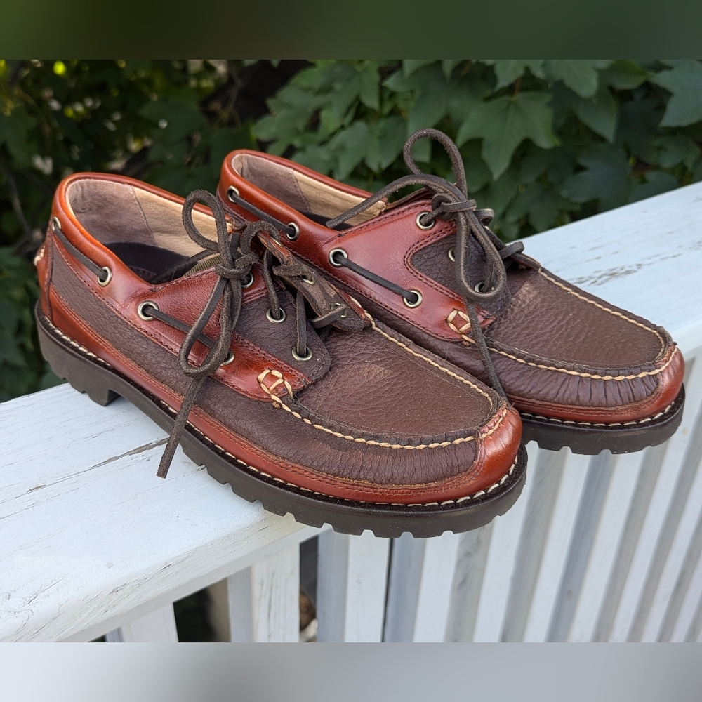 NWOT LL Bean Allagash Bison leather Handsewn Oxfords